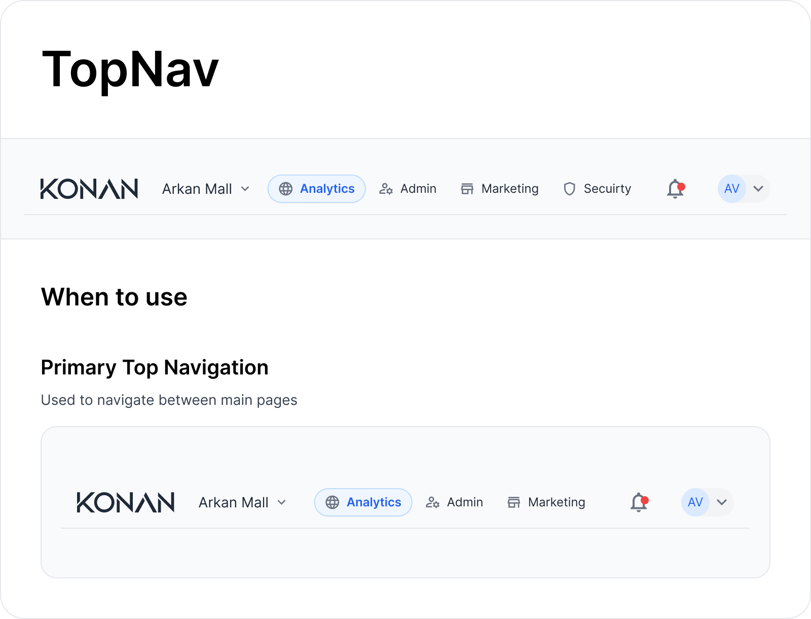 TopNav Component